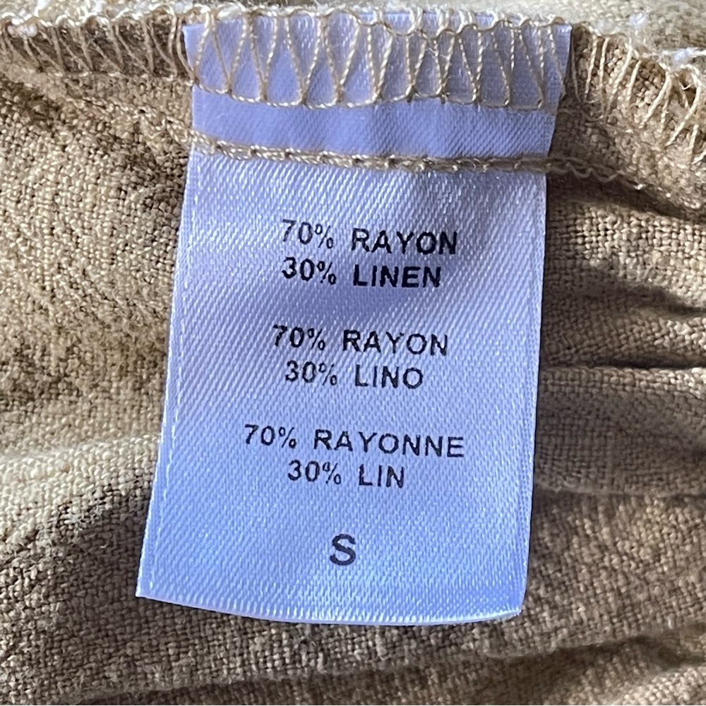 Rachel Pally Rocco Linen Short Sleeve Cropped Mustard Jumpsuit Size Small - Picture 11 of 13